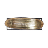 Bronze Euler Wide Mouth Vase with Black Iron Stand- Short