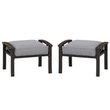 Durable Iron Patio Footstool with Cushions For Relaxation