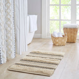 Hand-Woven Shaggy Boho Bath Rug, Black