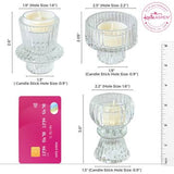 Clear Ribbed Glass Candle Holder Set of 6