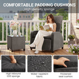 Adjustable Rattan Recliner, Outdoor Lounge Chair