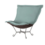 Scroll Puff Chair Sterling Breeze Titanium Frame