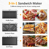 1000W 3 in 1 Sandwich Maker
