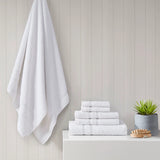 6-Piece Bath Towels Set For Bathroom, Cotton 500gsm, White