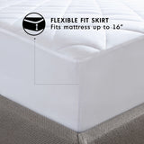 Premium Mattress Pad with Polyester Fiber Fill, White