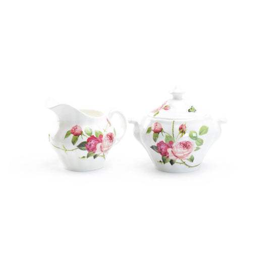 Gracie Bone China Kensington Rose Sugar & Creamer Set
