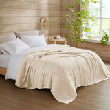 Diamond Jacquard Soft Bamboo Cotton Blanket, Ivory