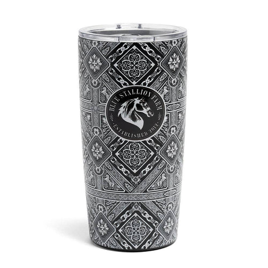 Blue Stallion Black Mosaic Tumbler 20oz