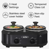 Royalcraft Double Slow Cooker, 2 Pot Small Mini Crock Buffet