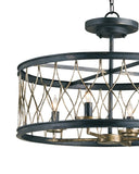 Crisscross Black Semi-Flush Mount