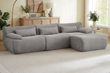 FLOVEX 110" 3-Seater Sofa with 1 Ottoman