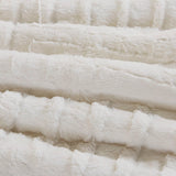 3-Piece Faux Faur Checkbord Comforter Set, Ivory