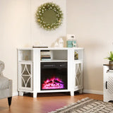 Wholesale Corner TV Stands with 18'' Fireplace for TVs up to 55''