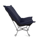 Scroll Puff Chair Titanium- Barbet Royal/Black