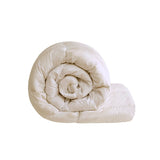 Quilted Goose Feather and Down Oversize Comforter, Cream