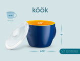 Kook Ceramic Soup Mugs with Lids, 25 oz, Set of 2