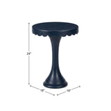 Scalloped Round Drink Table Navy Blue
