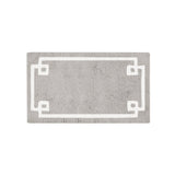 High Pile Bordered Bathroom Rug, Grey