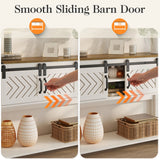 Console Table with Storage Shelf & Sliding Barn Door