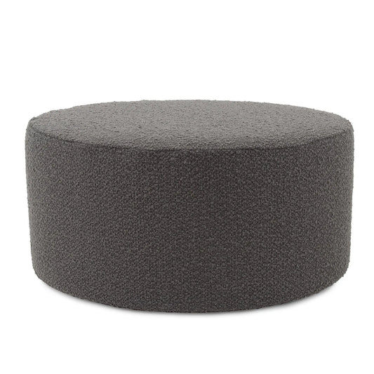 Universal Round Ottoman Cover Barbet Charcoal