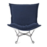 Patio Scroll Puff Chair Titanium- Alicante Indigo