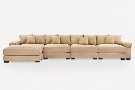 DESEO 170" 4-Seater Sofa with 1 Ottoman