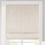 Basketweave Room Darkening Cordless Roman Shade, Ivory