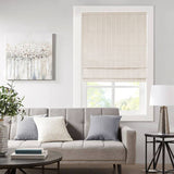 Basketweave Roman Shade For Windows, Ivory