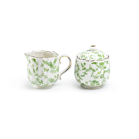 Grace Teaware Greeny Garden Sugar & Creamer Set