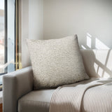 Solid Boucle Square Pillow For Couch Living Room, Beige