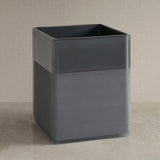 4pc Hand-Painted Clear Resin Bath Decor Set, Charcoal Mist