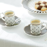 Black Josephine 3oz Demitasse Cup & Saucer Set