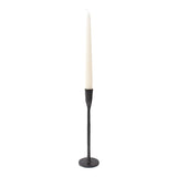Asher Sculpted Cast Aluminum Candlestick in Ebony- Short