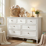 White 7 Drawer Dresser For Bedroom, Modern Chest of Drawers
