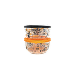 Halloween 4 Piece Set (4 Cup / 32Oz) Round Glass Storage Containers With Lids