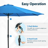 13 ft Outdoor Patio Umbrella with Push Button Tilt/Crank