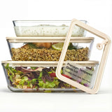 Kook 3-Piece Glass Food Storage Container Set