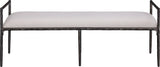 Axis - Linen Textured Beige Fabric Upholstered Bench