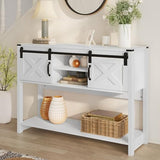 Console Table with Storage Shelf & Sliding Barn Door