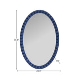 Varsha Oval Glossy Navy Mirror