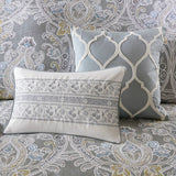 Grey Boho Damask 6-Piece Comforter/5-Piece Duvet Set