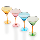 Crystal Martini Glasses Colored - Set of 4