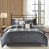 Cabin Farmhouse Buffalo Check Comforter, Grey