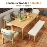 5-Piece Patio Dining Set, Acacia Wood Table and Chairs