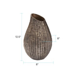 Organic Grooved Teardrop Aluminum Vase