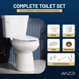 12 inch 2-pieces 1.28 GPF Siphon Ceramic Toilet in White Soft Close Seat with ADA height Included