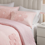 Floral Reversible Tufted Chenille Duvet Cover Set