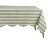 Scalloped Edge Tablecloth - Striped
