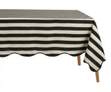 Scalloped Edge Tablecloth - Striped