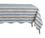 Scalloped Edge Tablecloth - Striped